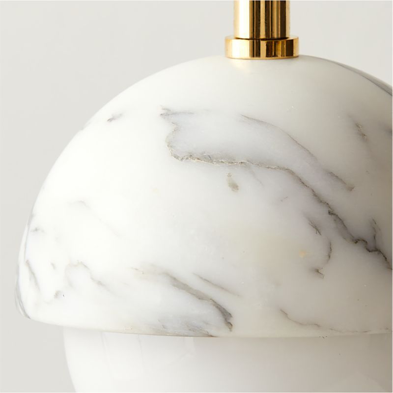 Polaris White Marble and Brass Globe Pendant Light - image 3 of 6