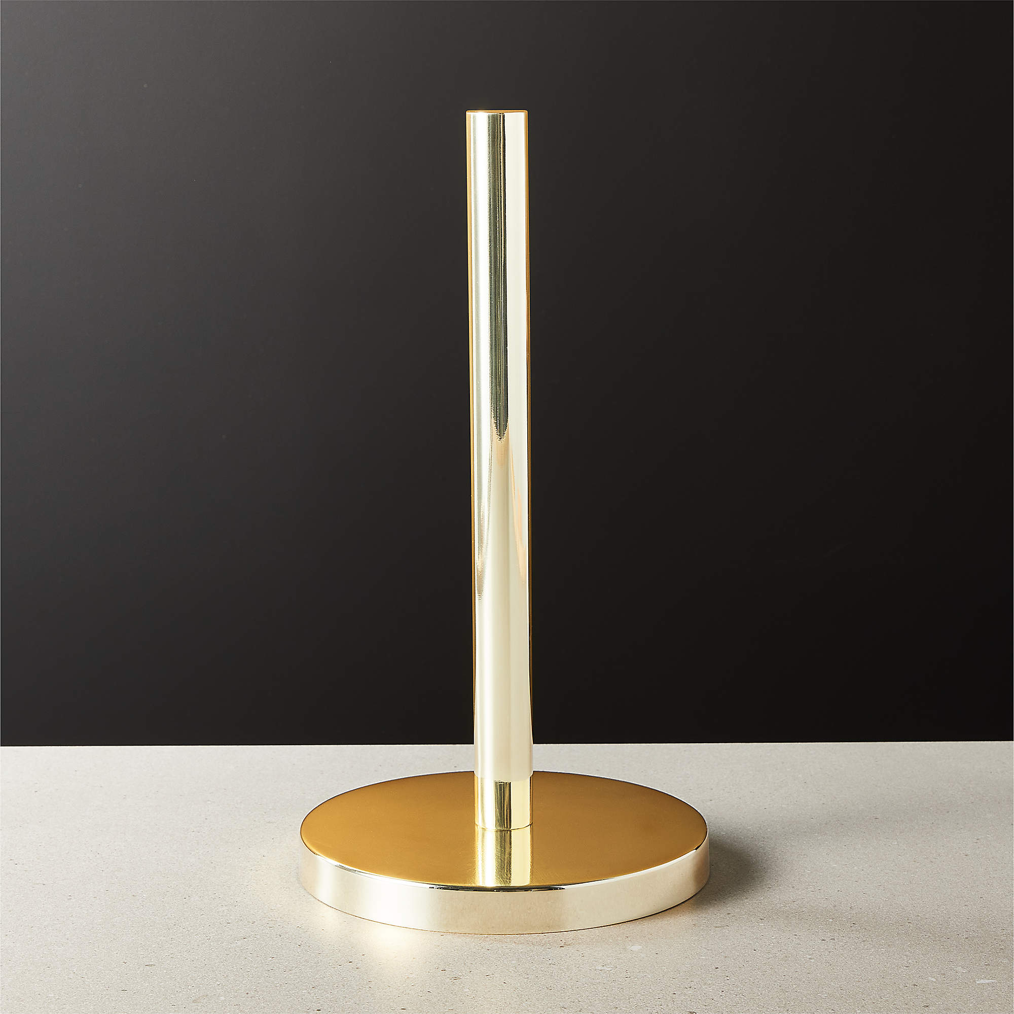 Modern Polished Brass Paper Towel Holder + Reviews CB2