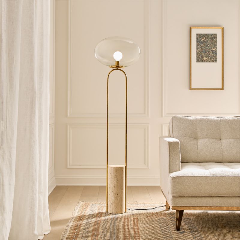 Polo Travertine Floor Lamp - image 2 of 7