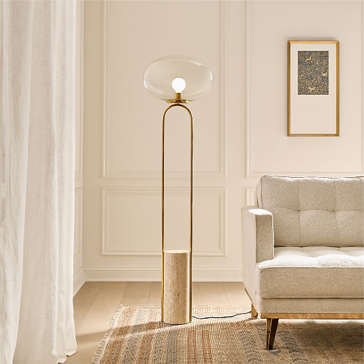 Polo Travertine Floor Lamp