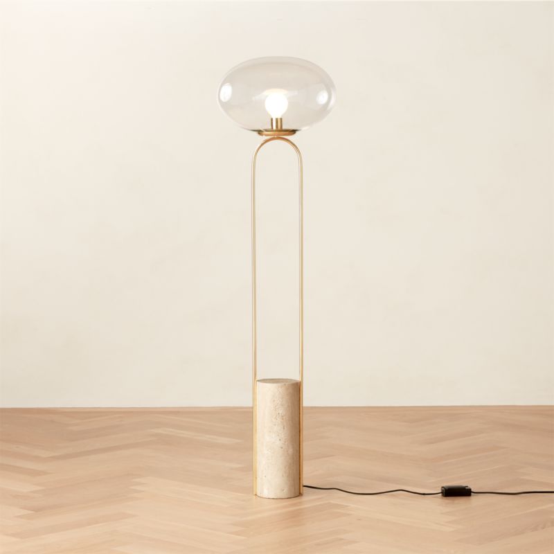 Polo Travertine Floor Lamp - image 0 of 6