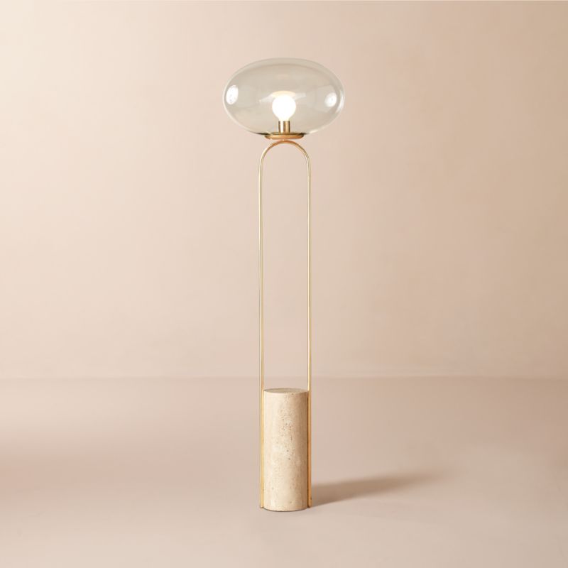 View Polo Travertine Floor Lamp details
