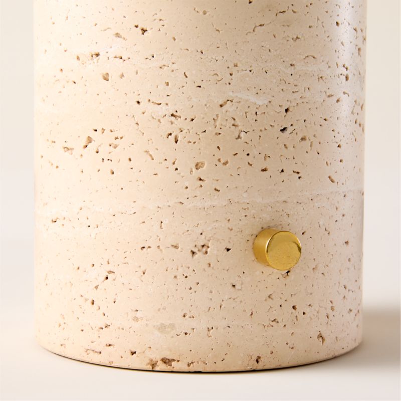 Polo Travertine Table Lamp with Glass Shade - image 2 of 6