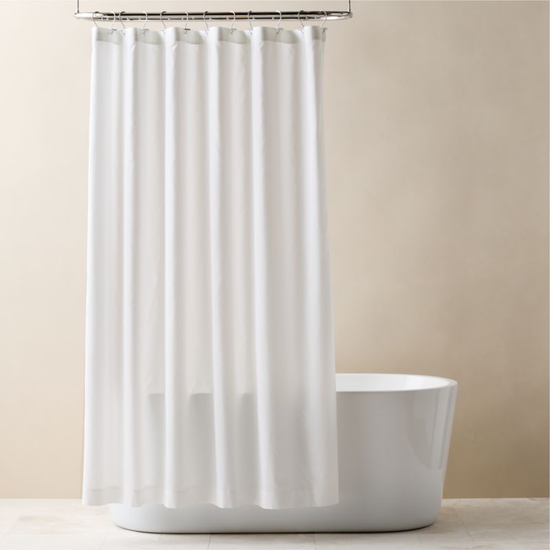 View Poly White Shower Curtain Liner 84" details
