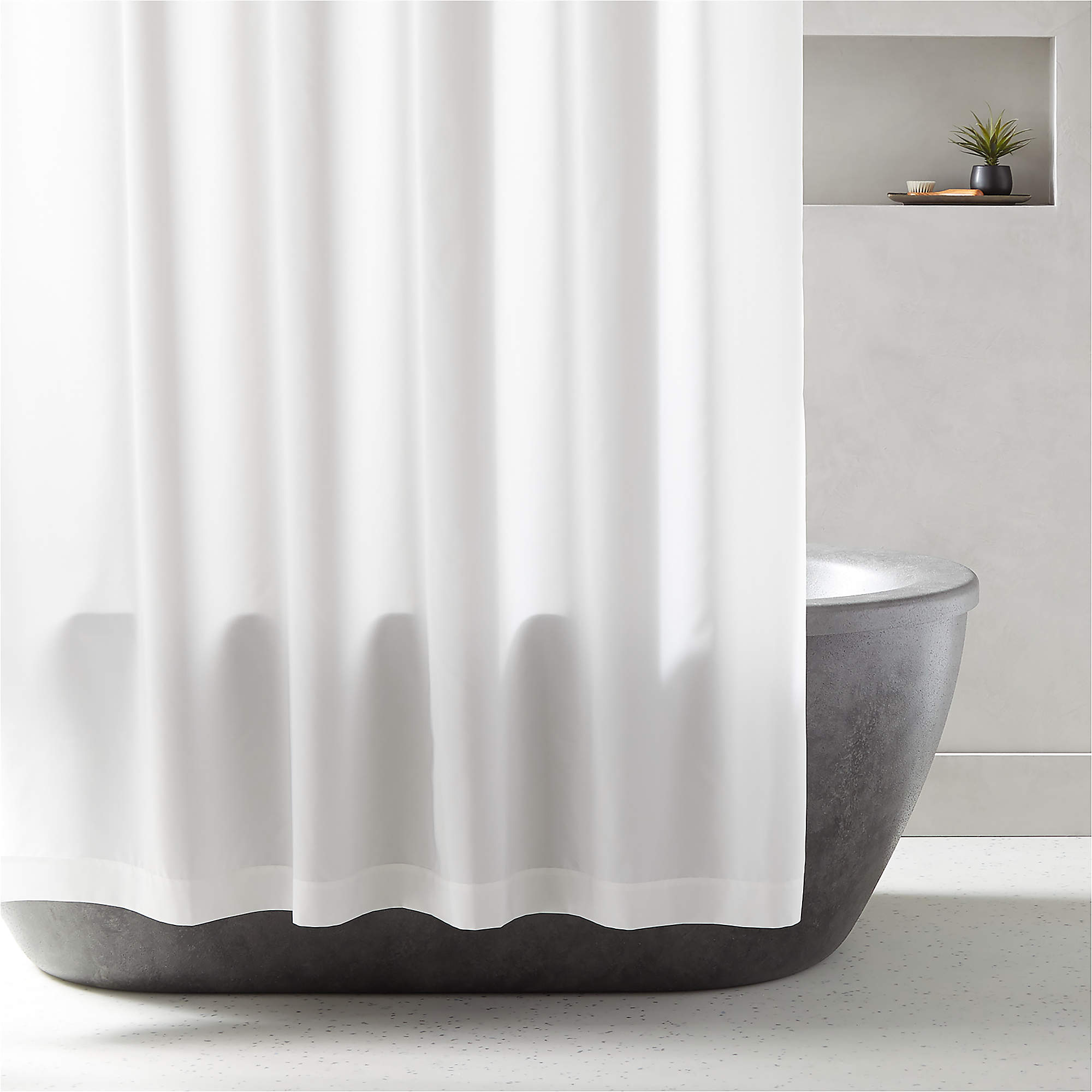 Poly White Shower Curtain Liner 84" + Reviews CB2