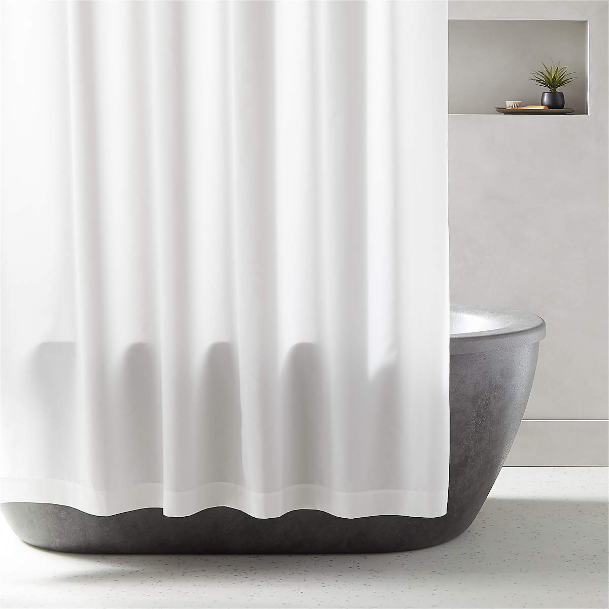 Poly White Shower Curtain Liner 72" + Reviews CB2