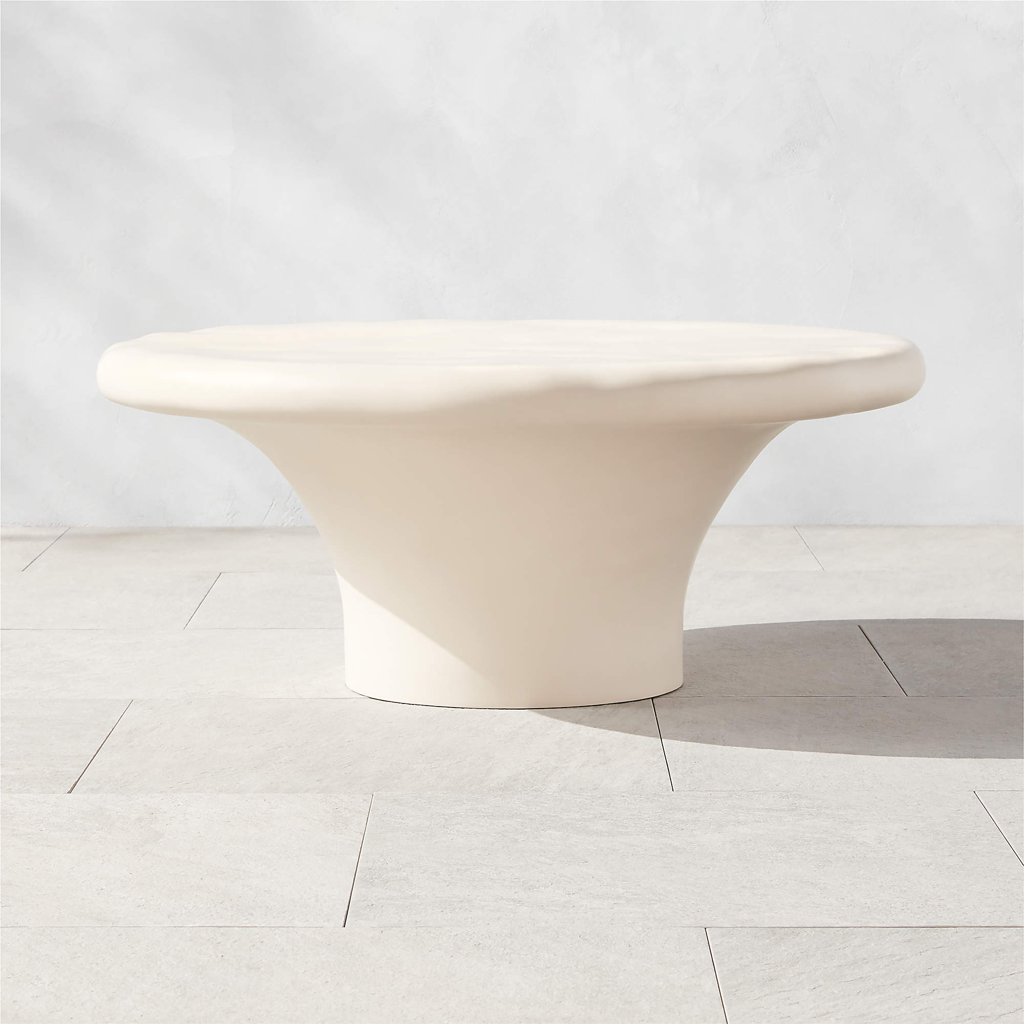 Pompeo Modern White Outdoor Coffee Table Large + Reviews CB2