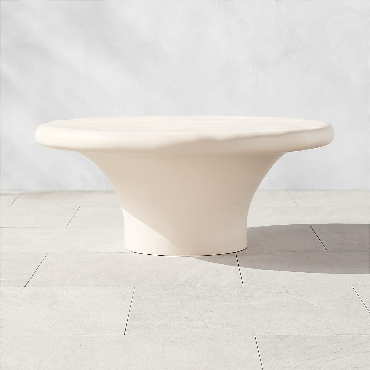 Pompeo Modern White Outdoor Coffee Table Large + Reviews CB2