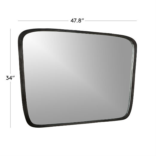 Ponder Large Black Wall Mirror 48"x34"