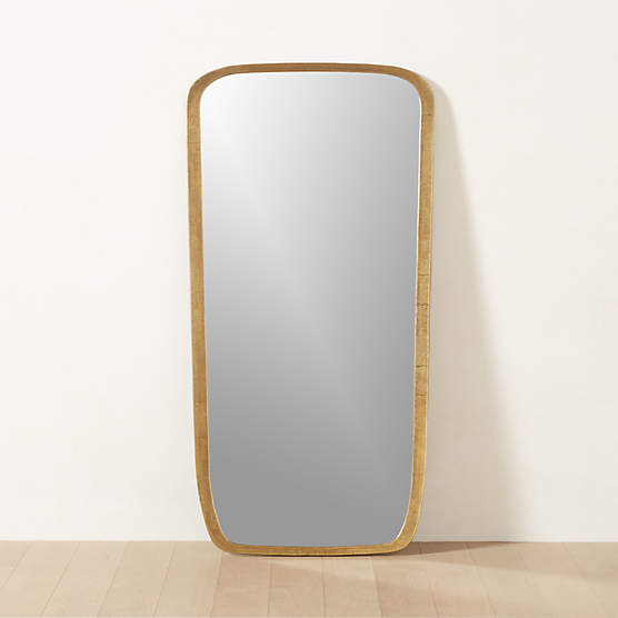 Gael Modern Polished Brass Floor Length Mirror 32''x76" + Reviews CB2