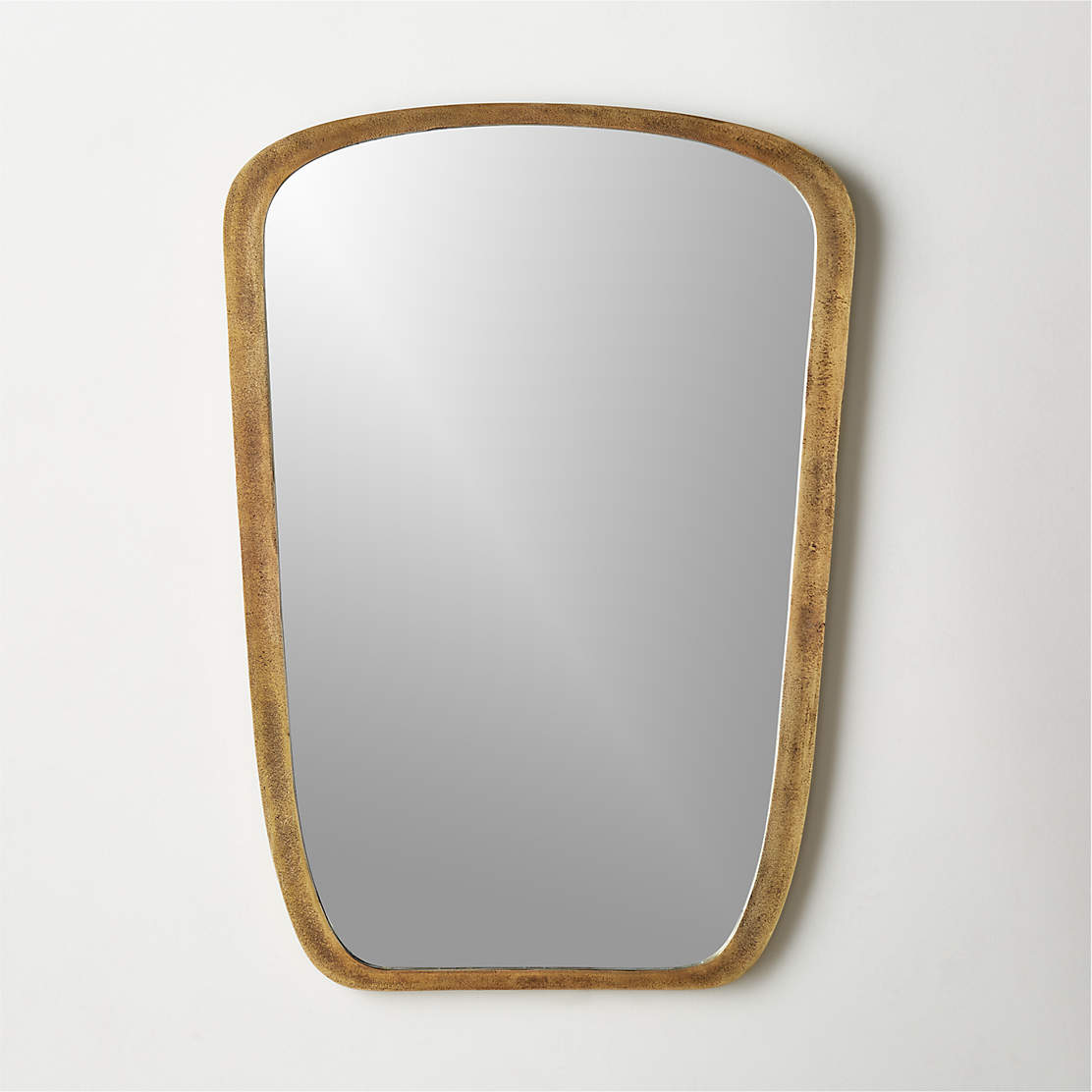 Slim Polished Brass Wall Mirror 26x36 Reviews Cb2 Canada 9364