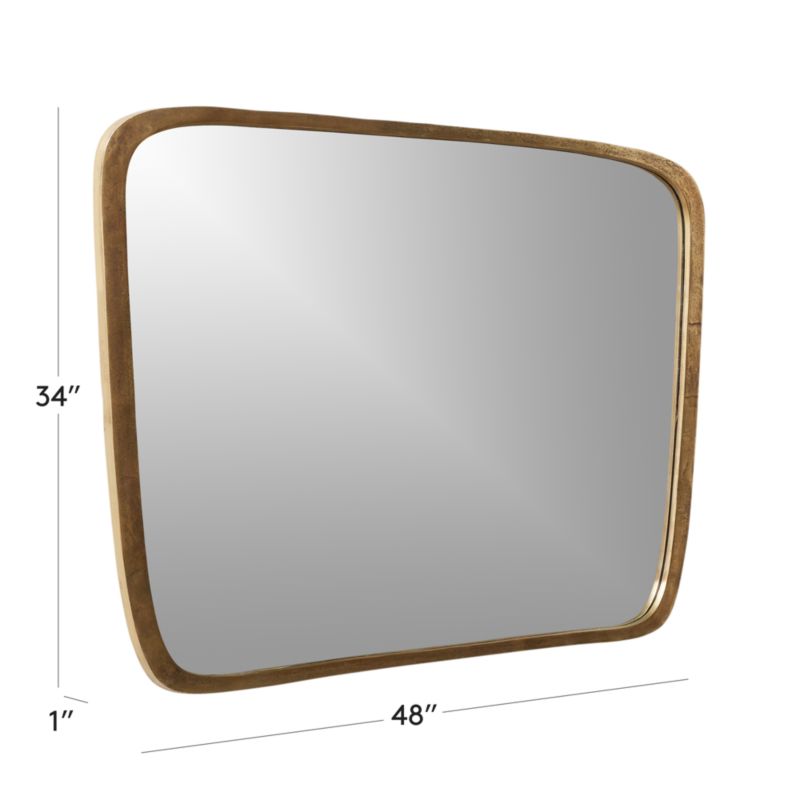 View Ponder Large Brass Wall Mirror 48''x34'' - image 3 of 5