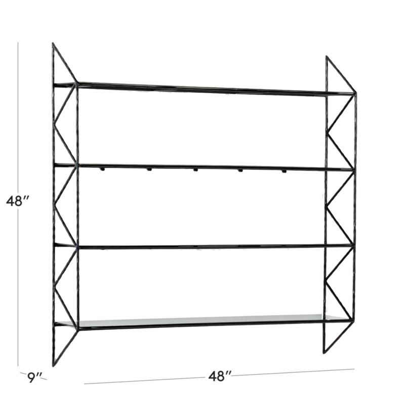 View Ponte Black Metal Wall Mount Bookshelf Wide - image 3 of 6