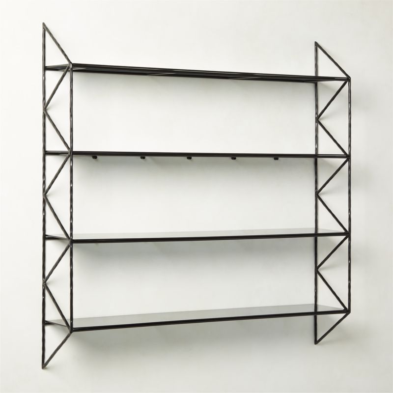 Ponte Black Metal Wall Mount Bookshelf Wide - image 4 of 6