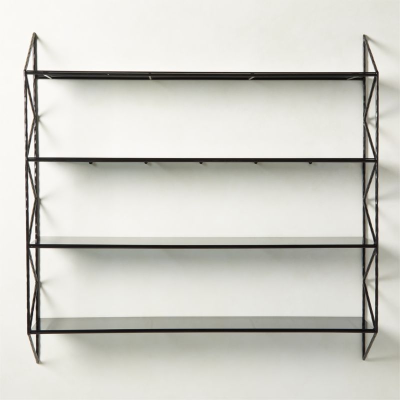 Ponte Black Metal Wall Mount Bookshelf Wide - image 3 of 6