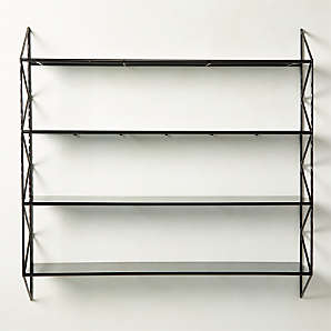 Vice Wall Shelf, Black Steel frame & black shelves small