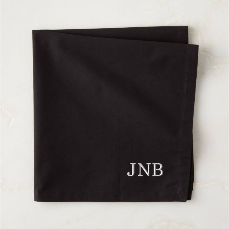 Poplin Black Cloth Napkins Set of 8 - image 1 of 7