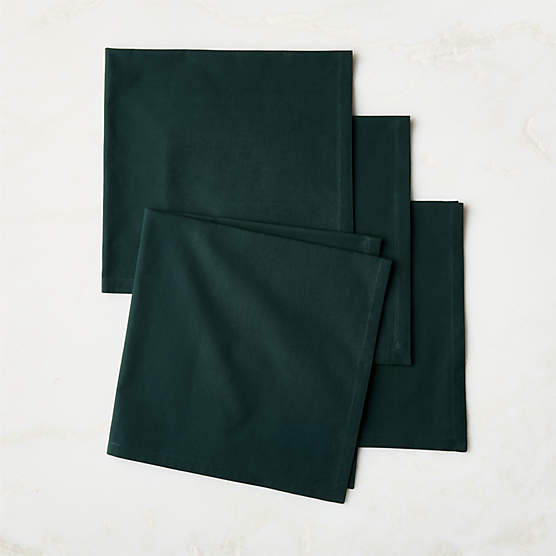 Poplin Dark Green Cloth Napkins Set of 4