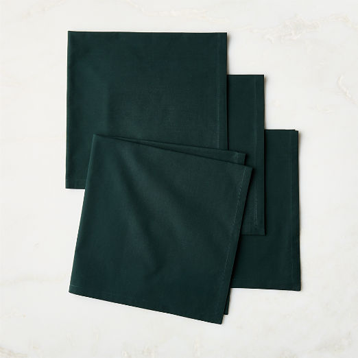 Poplin Dark Green Cloth Napkins Set of 4