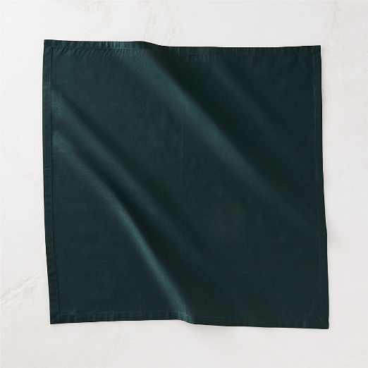 Poplin Dark Green Cloth Napkins Set of 8
