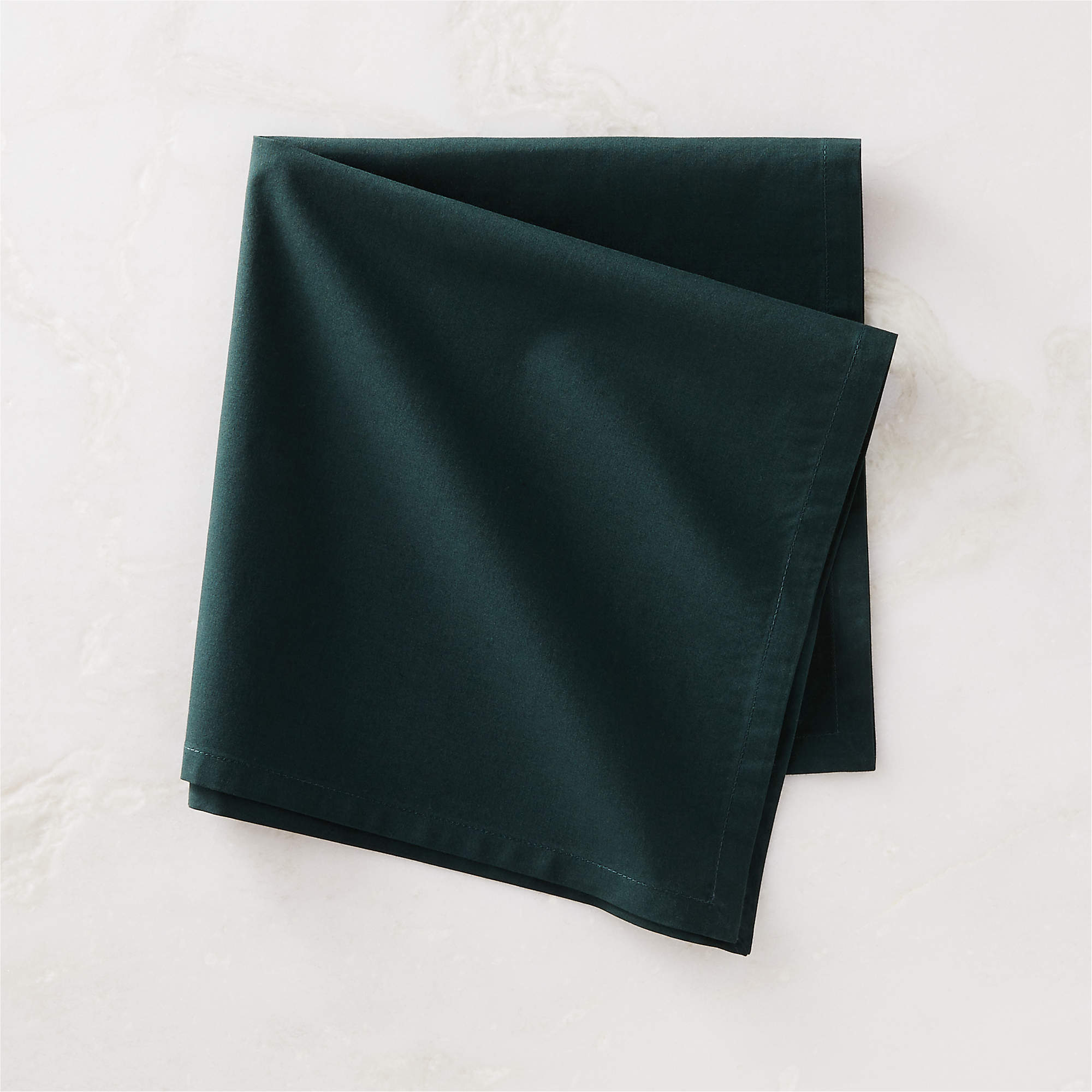 Poplin Modern Dark Green Cloth Dinner Napkin + Reviews CB2