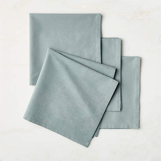 Poplin Ice Blue Cloth Napkins Set of 4