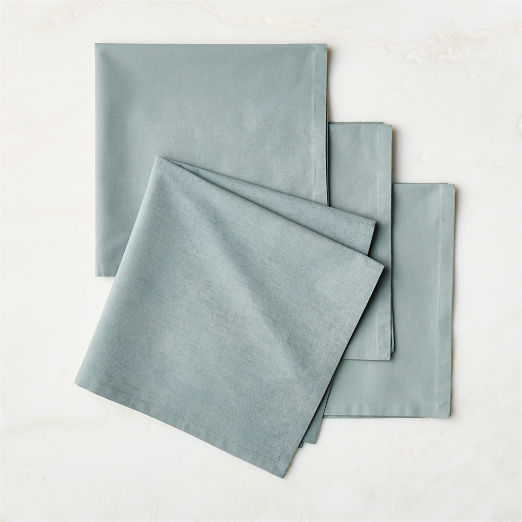 Poplin Ice Blue Cloth Napkins Set of 4