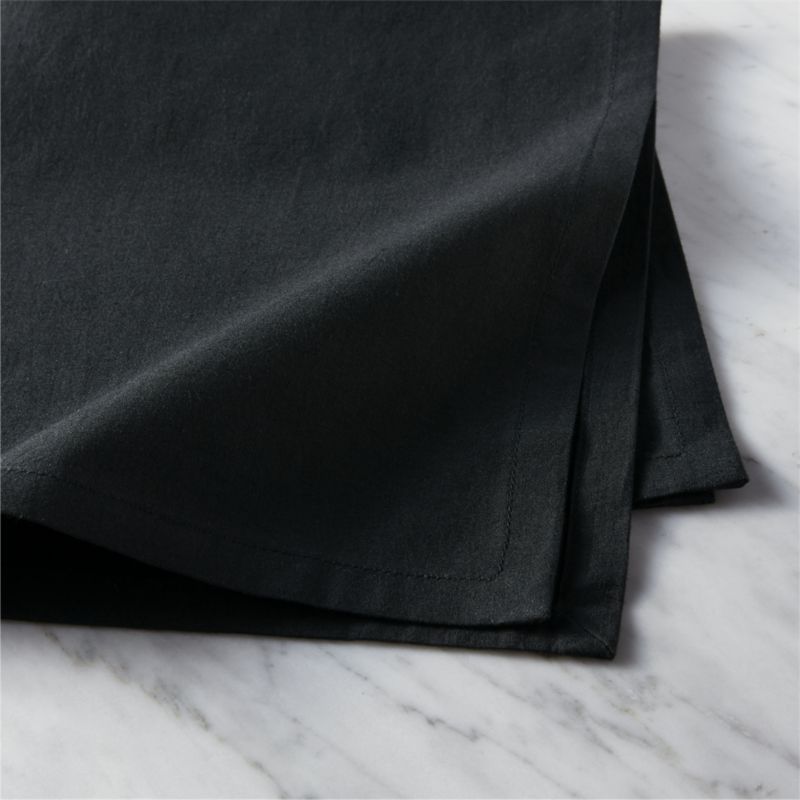 Poplin Black Cloth Napkins Set of 8 - image 3 of 7