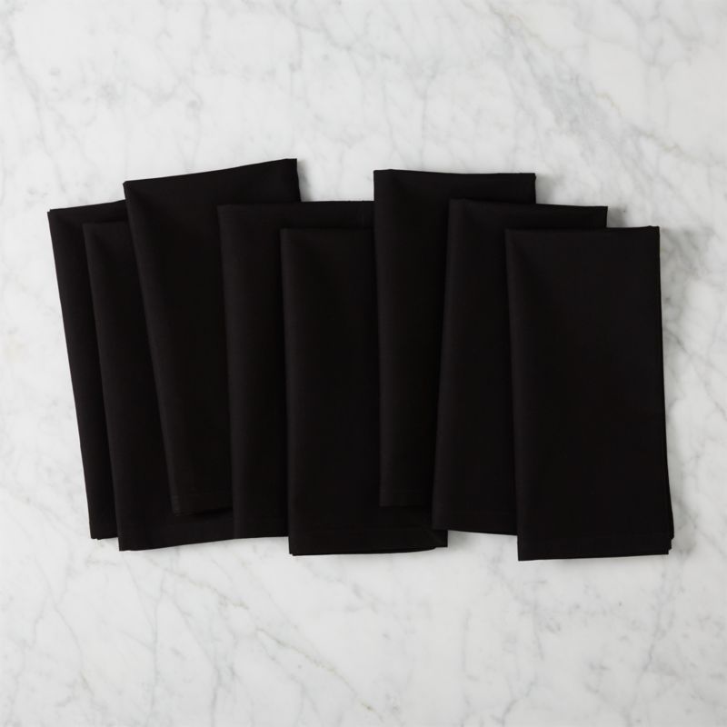 View Poplin Black Cloth Napkins Set of 8 details