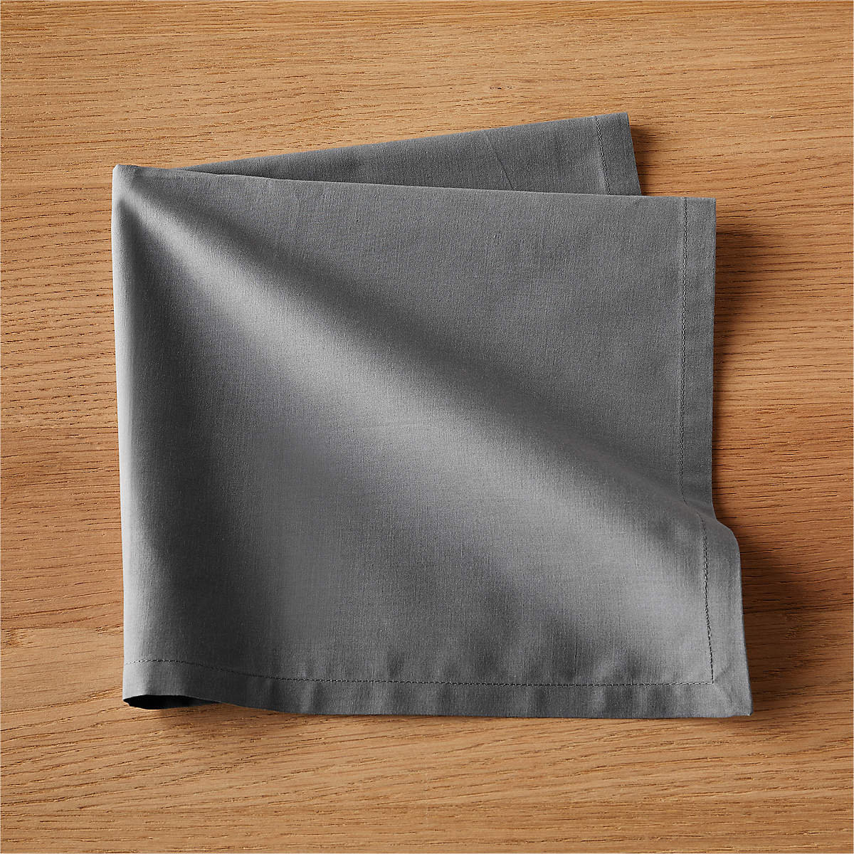 Set of 8 Poplin Grey Napkins + Reviews CB2
