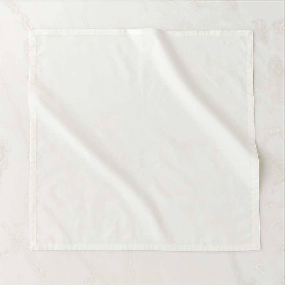 Poplin Modern White Cloth Dinner Napkins Set of 8 + Reviews