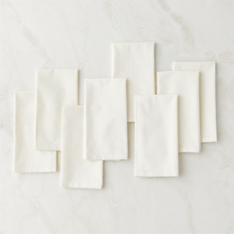 Poplin Ivory Cloth Napkins Set of 8 - image 0 of 6