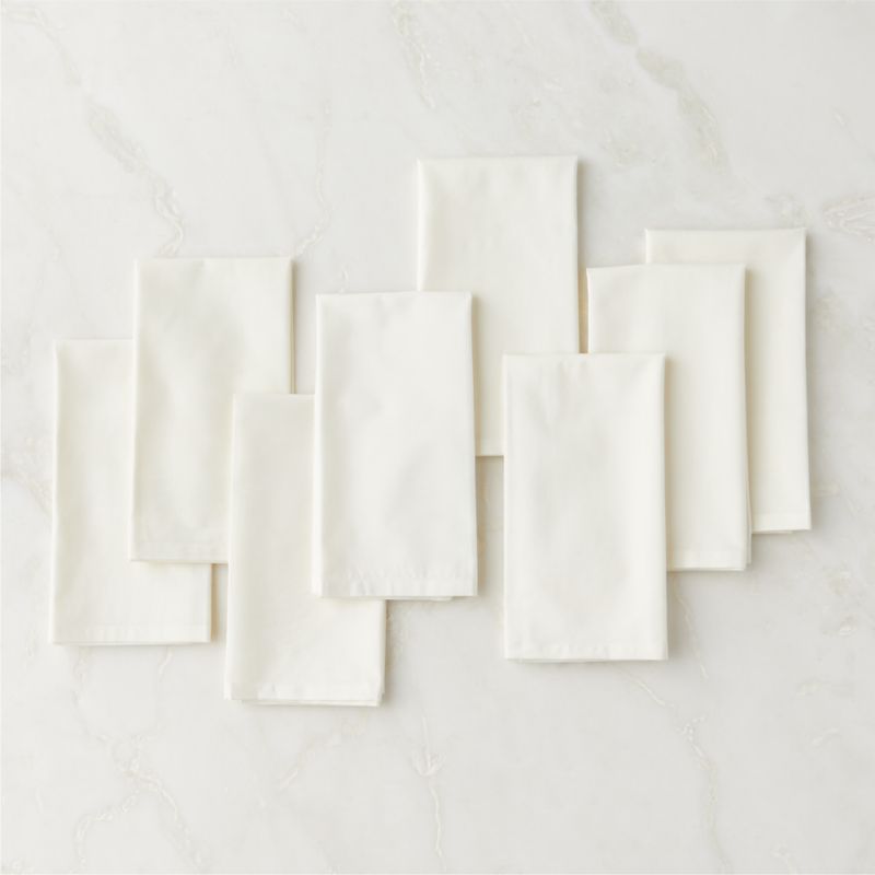 View Poplin Off-White Cloth Napkins Set of 8 details