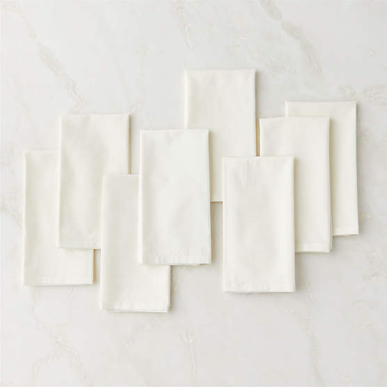 Poplin Ivory Cloth Napkins Set of 8