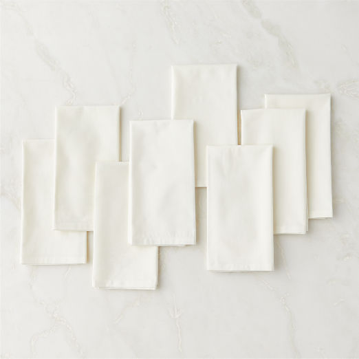 Poplin Ivory Cloth Napkins Set of 8