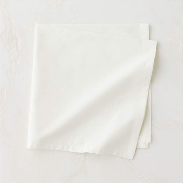 Poplin Modern White Cloth Dinner Napkins Set of 8 + Reviews