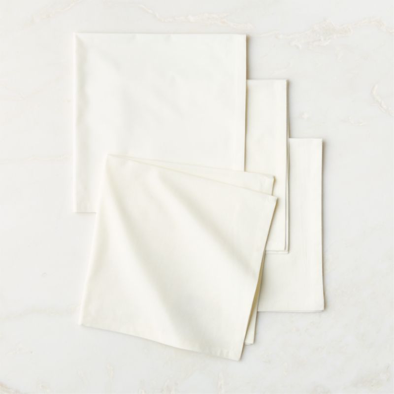 View Poplin Off-White Cloth Napkins Set of 4 details