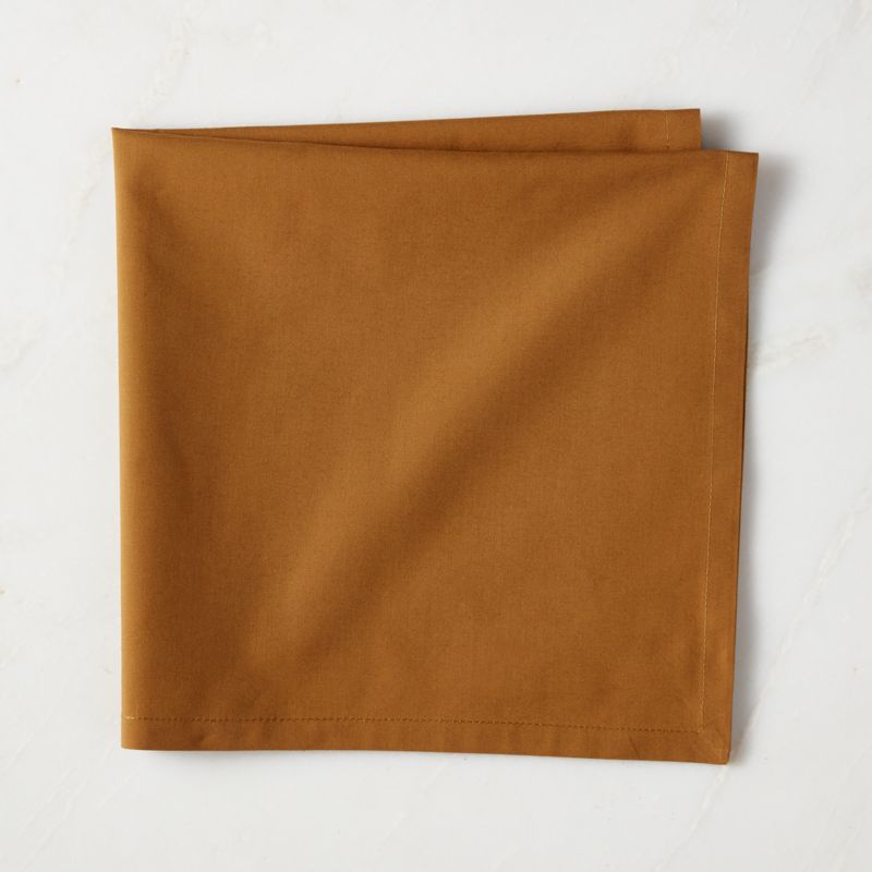 View Poplin Tobacco Brown Cloth Napkin details