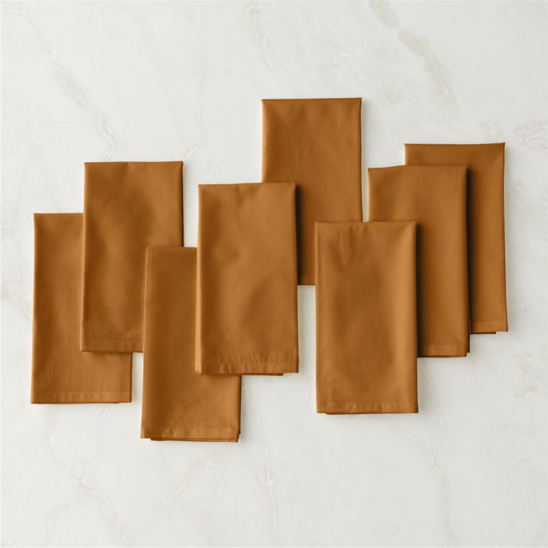 Poplin Tobacco Brown Cloth Napkins Set of 8 - image 0 of 6