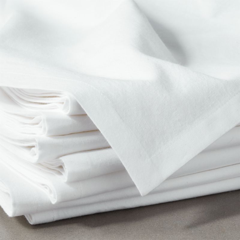 Poplin White Cloth Napkins Set of 8 - image 4 of 9