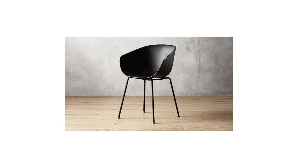 Poppy Black Plastic Chair + Reviews | CB2