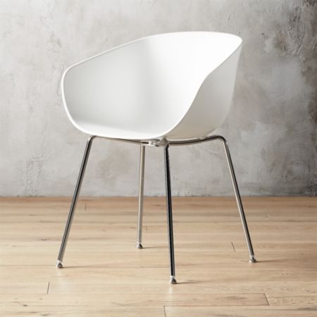 Poppy White Plastic Chair Reviews Cb2