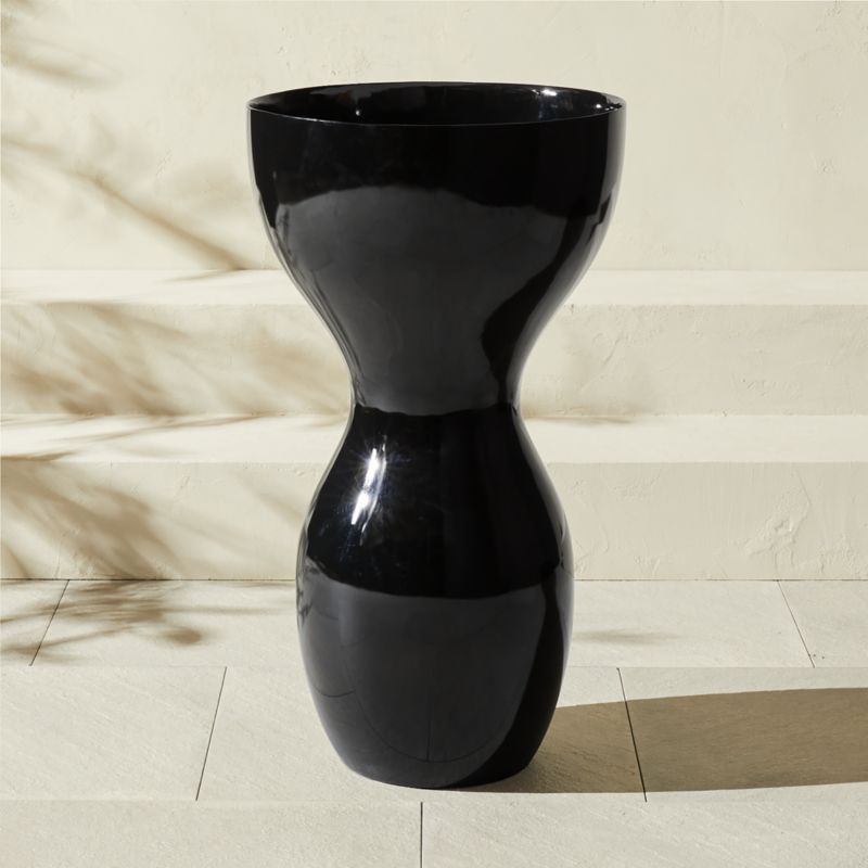 Porta Black High-Gloss Cement Indoor/Outdoor Planter Large - image 3 of 7