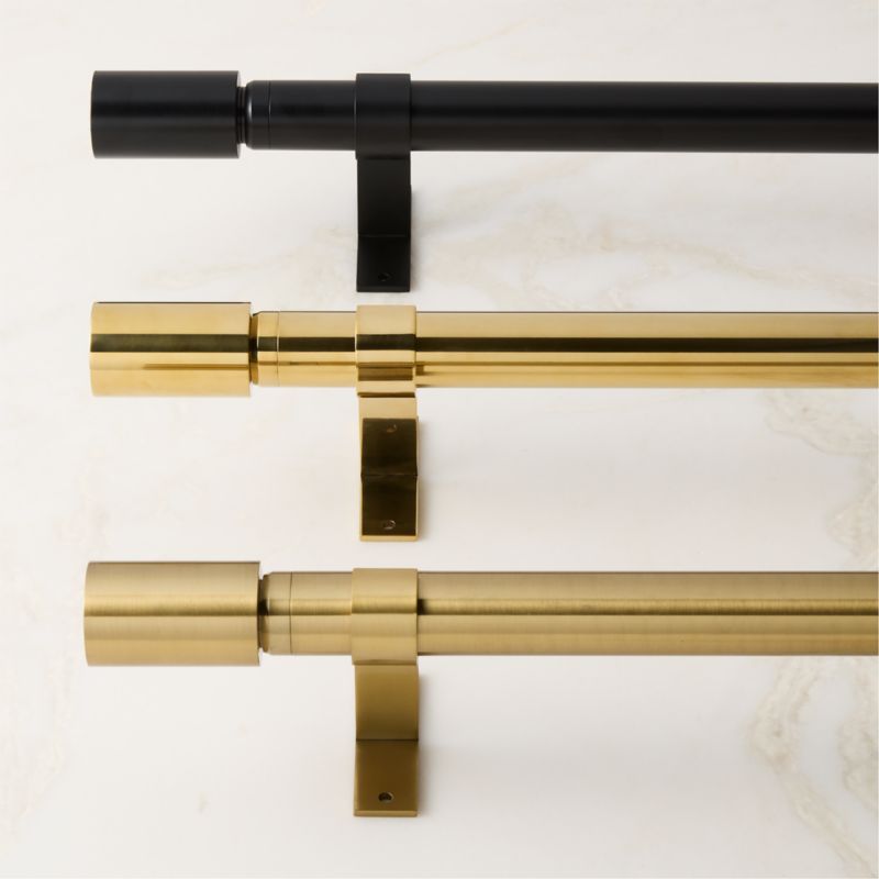 Porter 1.25" Adjustable Black Curtain Rod 28"-48" - image 1 of 3