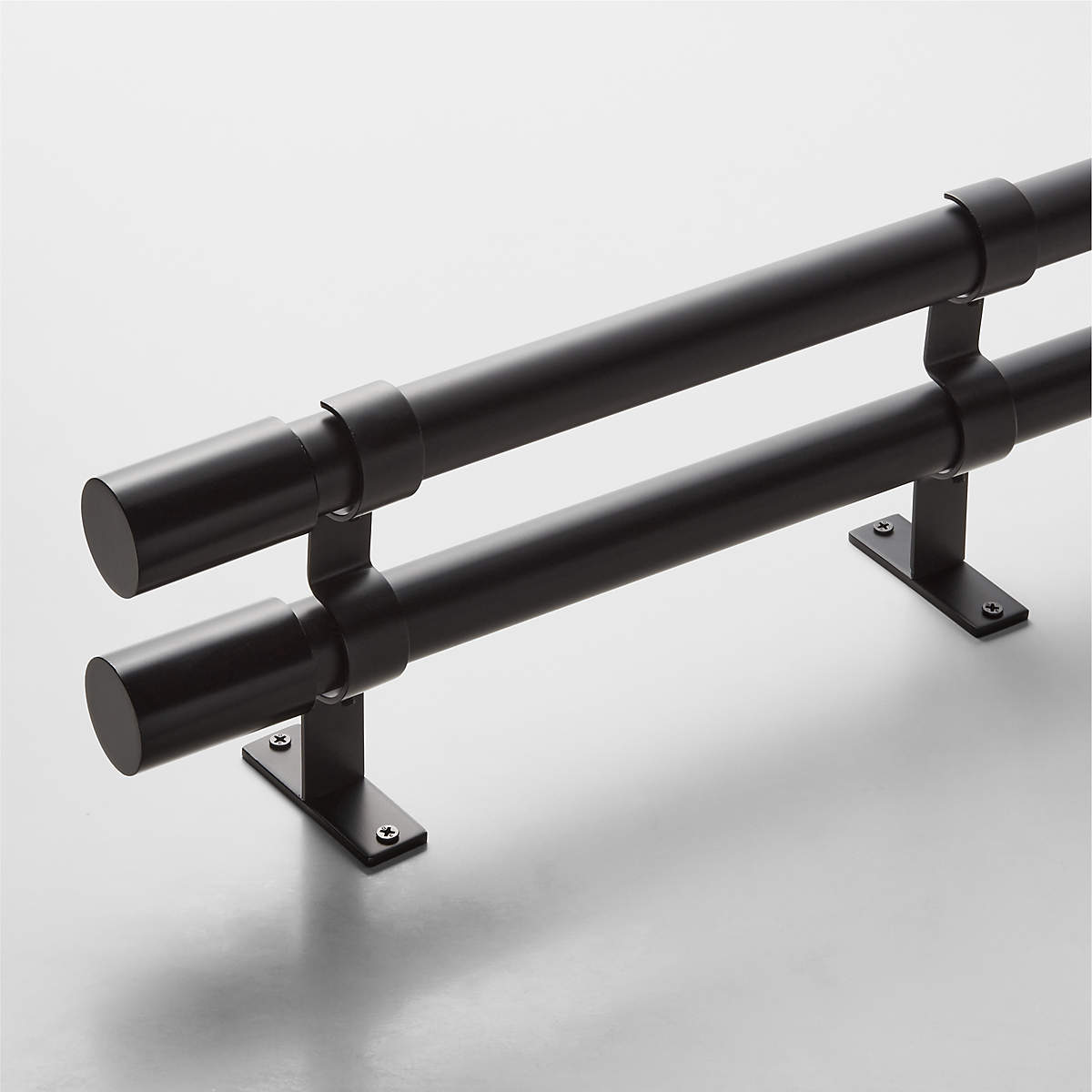 Double Curtain Rod Black
