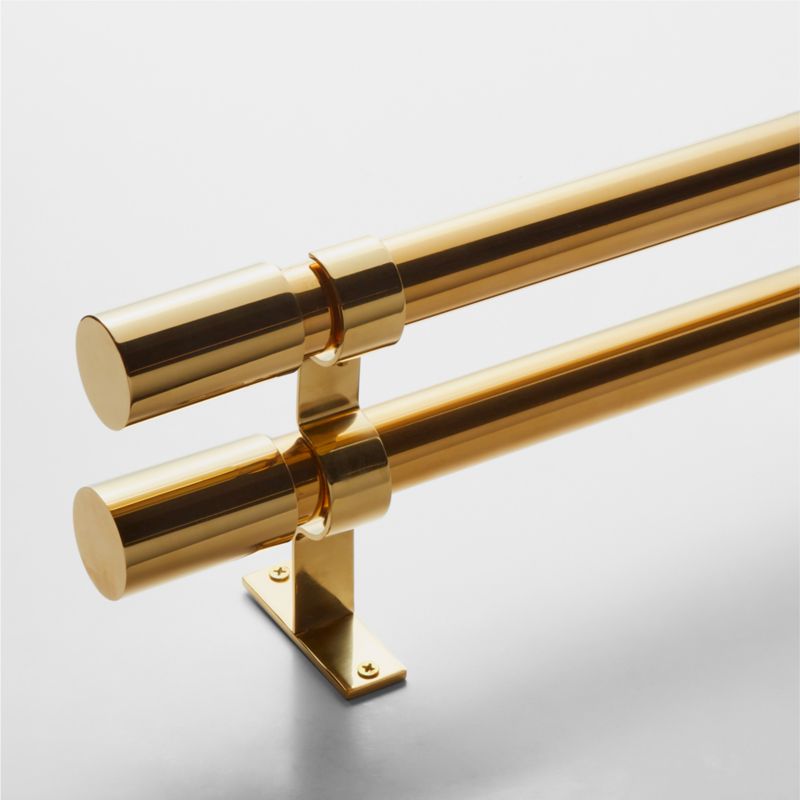 Viewing product image Porter Polished Brass Double Curtain Rod 28"-48"x1.25" - image 1 of 1
