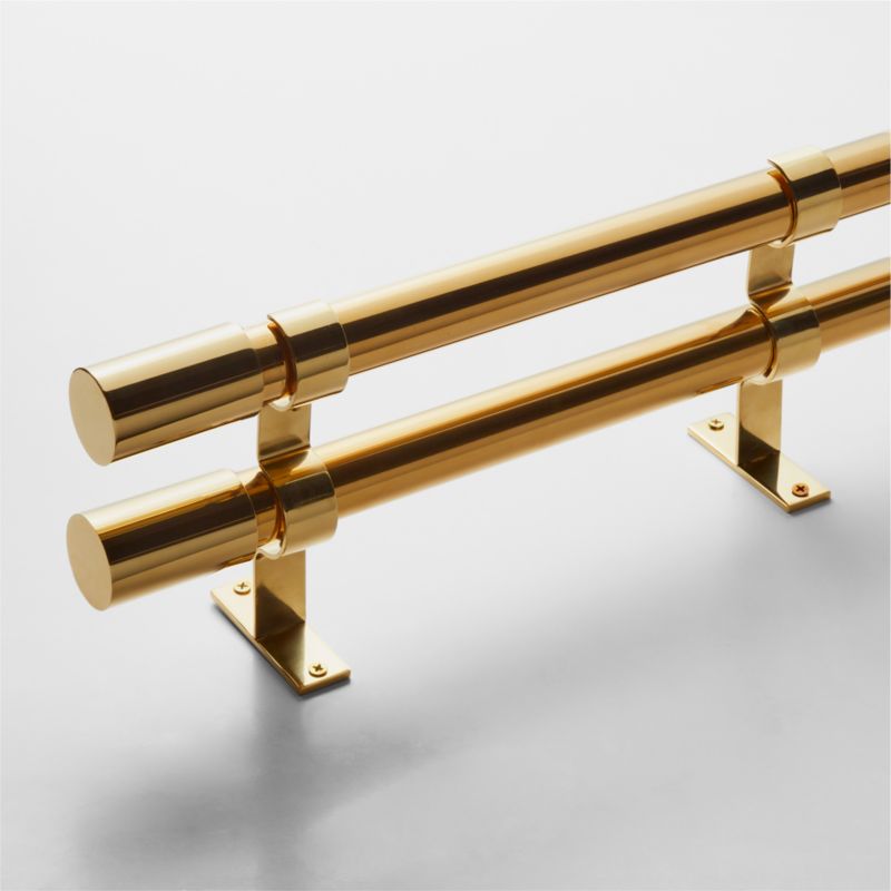 Porter Polished Brass Double Curtain Rod 88-120x1.25