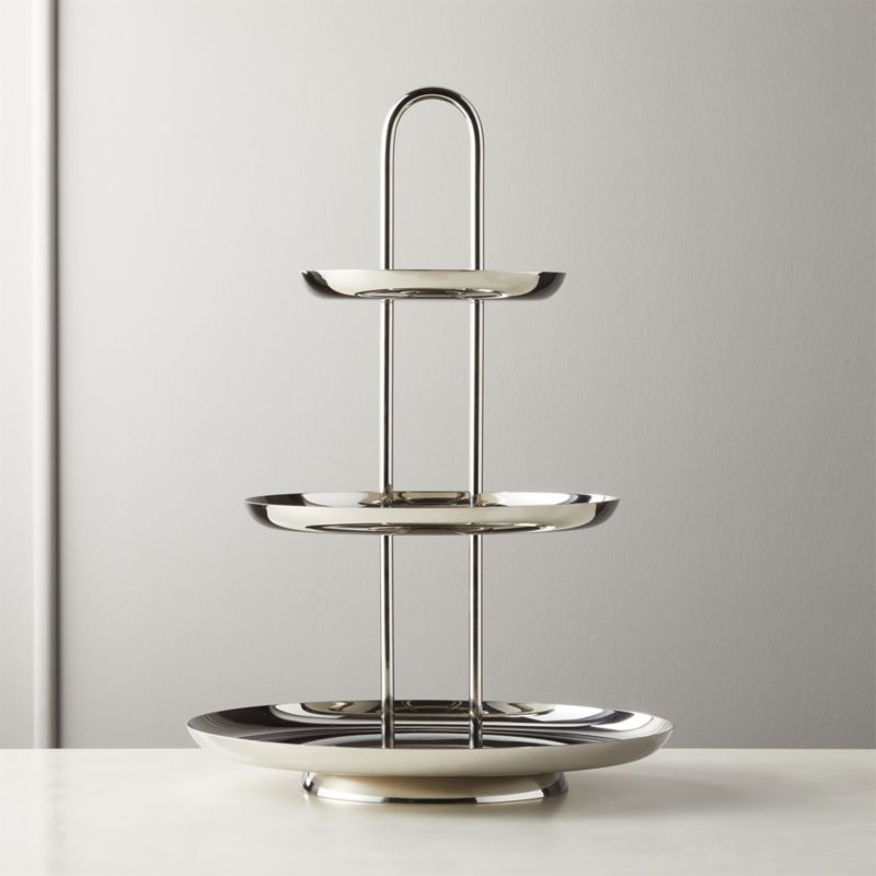 View Porter Polished Stainless Steel Tiered Serving Stand details