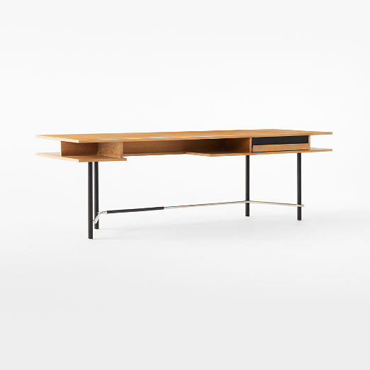 Portofino Cerused White Oak Wood Desk by Gianfranco Frattini