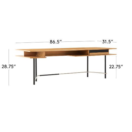 Portofino Cerused White Oak Wood Desk by Gianfranco Frattini